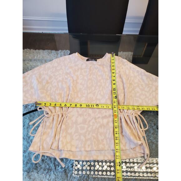 Fab'rik Women's Beige Polyester Round Neck Long Sleeve Casual Top Blouse Size M - Picture 7 of 11